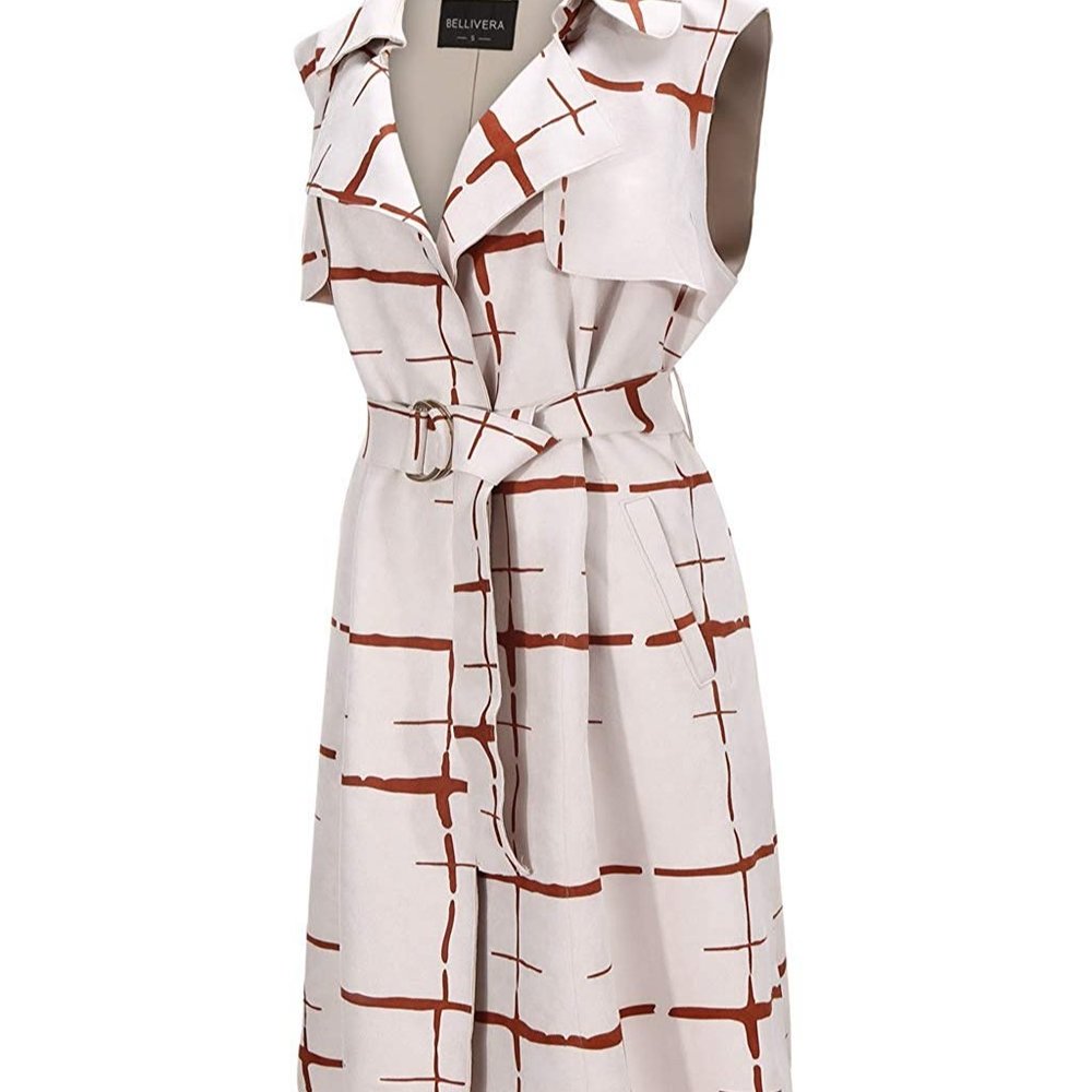 Bellivera Faux Suede W/Belt  Sleeveless Dress
